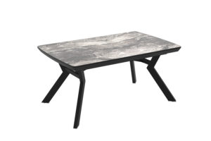 Pikendatav söögilaud Robat 160 / Cosmos High Gloss, Hall (marmorimustriga)
