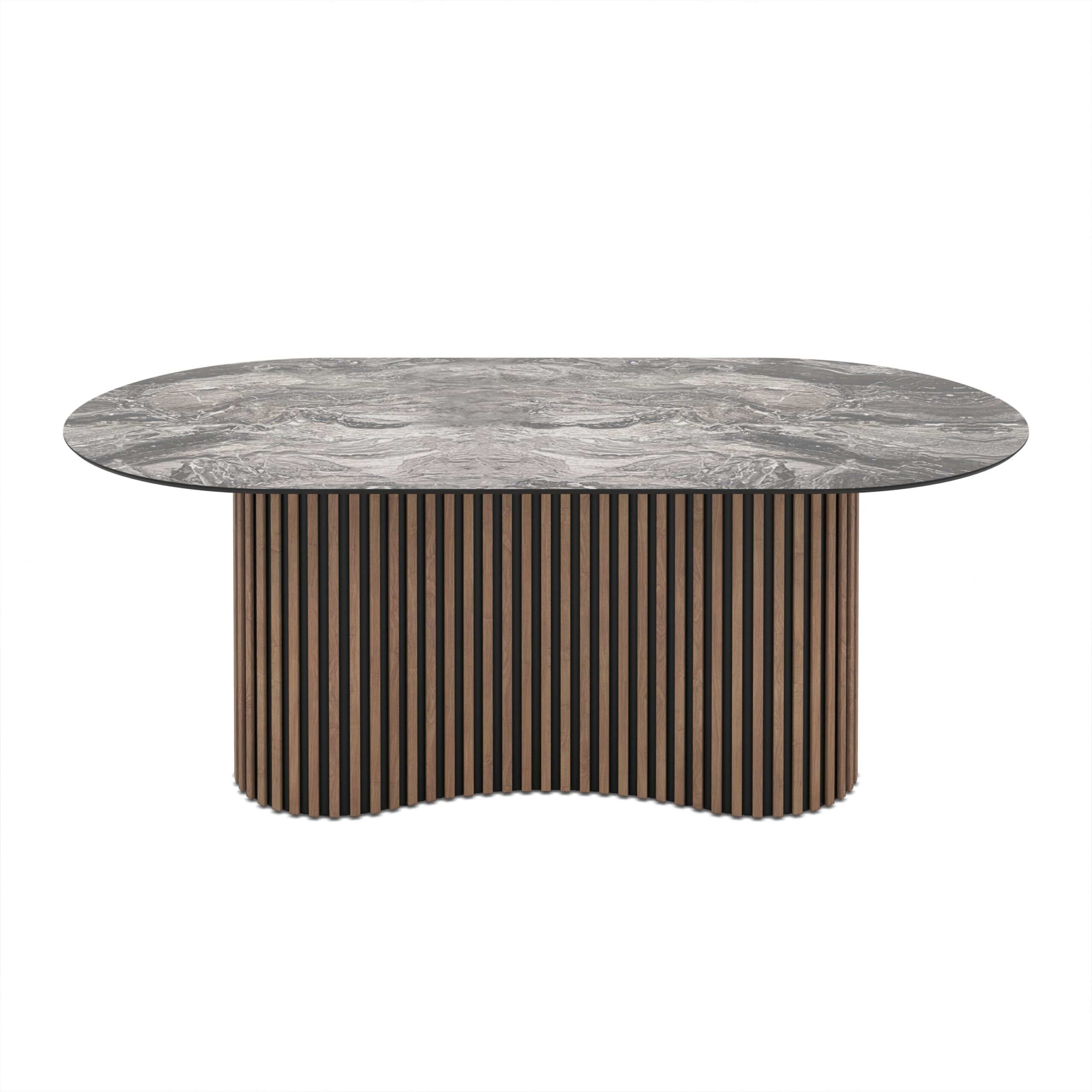 Söögilaud Oscar 200 / Cosmos High Gloss, hall (marmormuster) - pilt 2