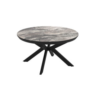 Pikendatav söögilaud Meli 138 / Cosmos High Gloss, Hall (marmorimustriga)