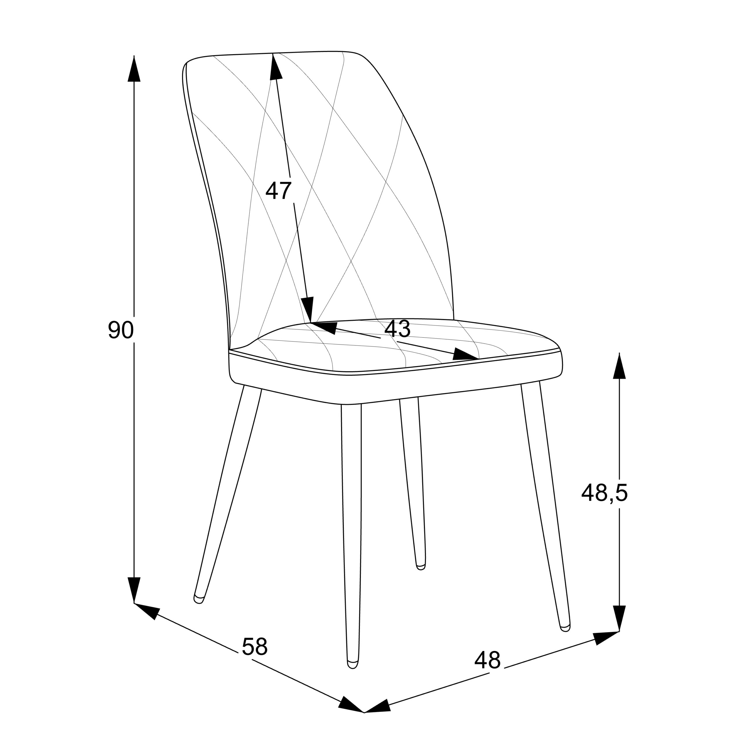 Söögilaua tool Vika/Anka 04-Conic KD, Helehall - pilt 3