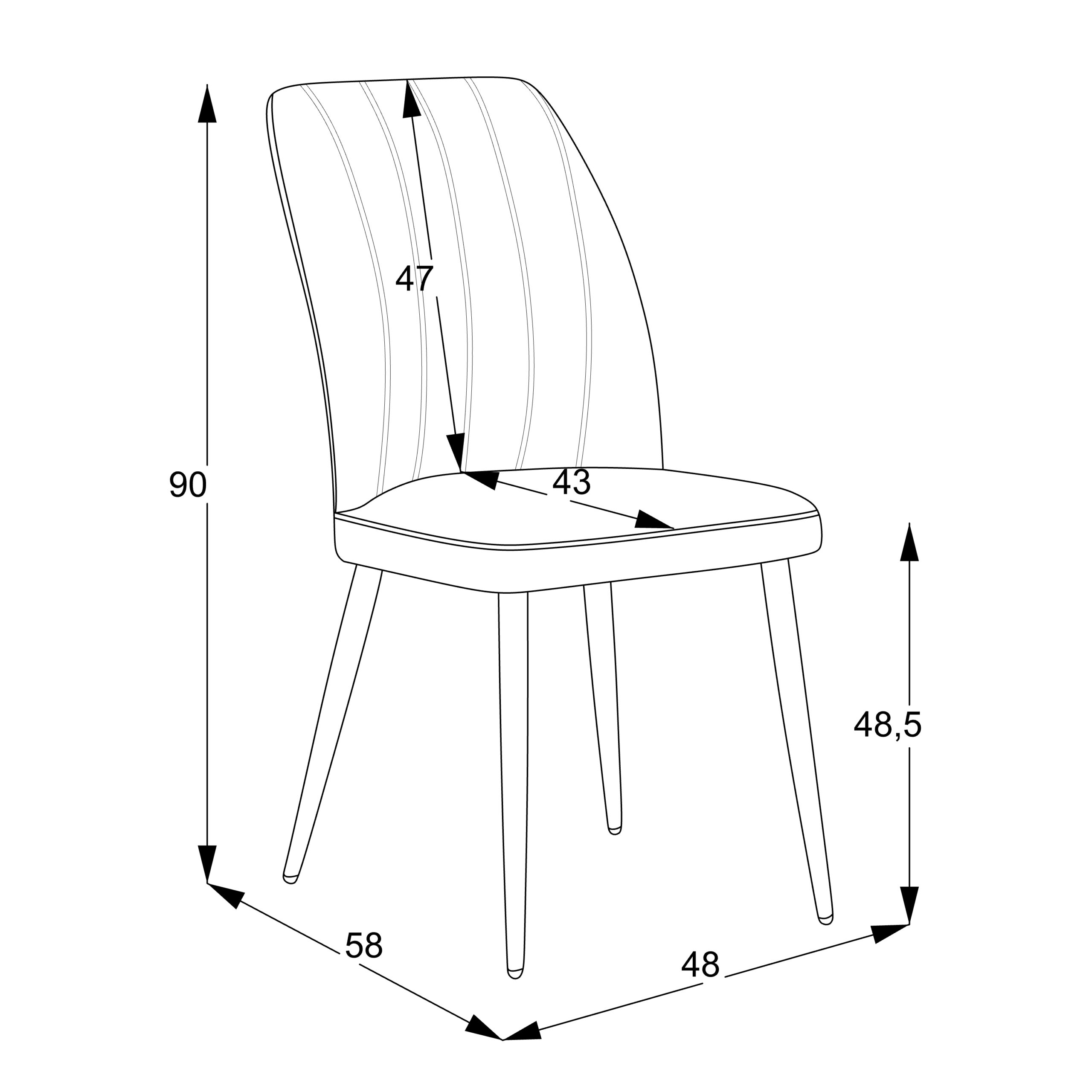 Söögitoa tool Varel/Uras 10-Conic KD, Tumehall - pilt 3