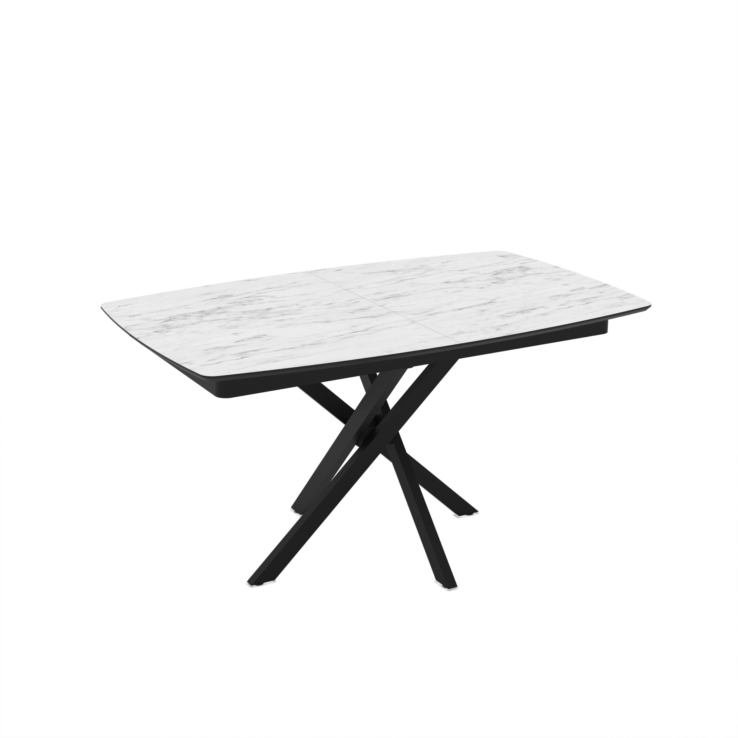 Ristkülikukujuline pikendatav söögilaud Filis 145 / Marmo Super Matt, Valge (marmorimuster)