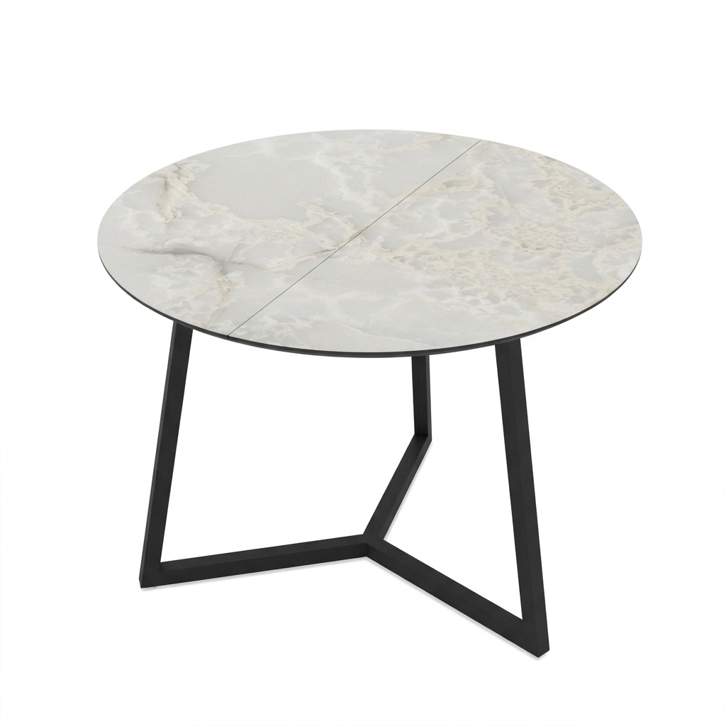 Kohvilaud Klint 60 / Bianco High Gloss, Pruunikashall (marmorimustriga)