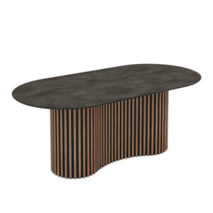Söögilaud Oscar 200 / Irony Melamine, tumehall (marmori muster)